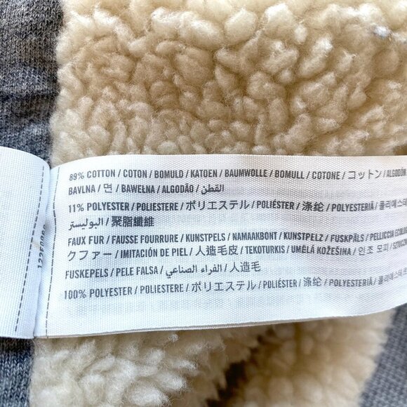 Abercrombie & Fitch Mens M Gray Full-Zip Sherpa Lined Hoodie Jacket Heavyweight - Picture 8 of 13